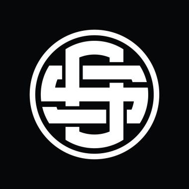 Üst üste binen stil vintage tasarım şablonuyla OS Logo monogramı