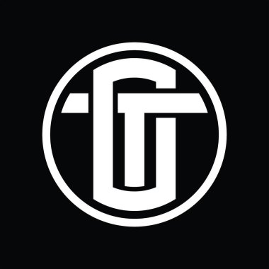 Üst üste binen stil vintage tasarım şablonuna sahip OT Logo monogramı