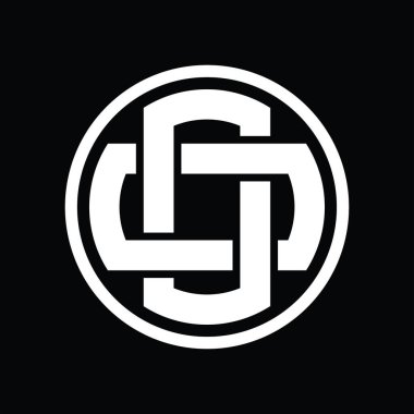 Üst üste binen stil vintage tasarım şablonuyla OO Logo monogramı