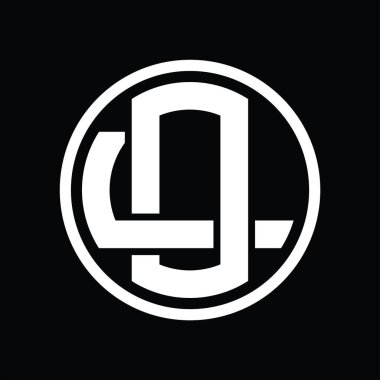 Üst üste binen stil vintage tasarım şablonuyla OL Logo monogramı