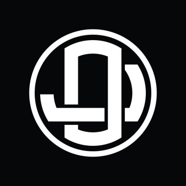 Üst üste binen stil vintage tasarım şablonu ile OJ Logo monogramı