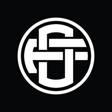 Üst üste binen stil vintage tasarım şablonuna sahip logo monogramı