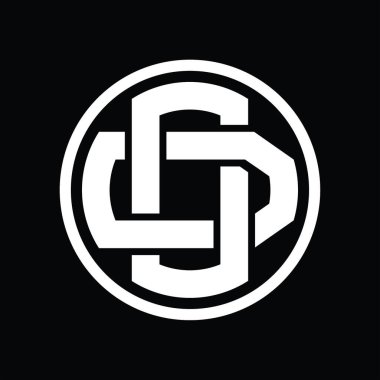 Üst üste binen stil vintage tasarım şablonuyla OD Logo monogramı