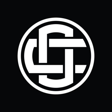 Üst üste binen stil vintage tasarım şablonuyla OC Logo monogramı