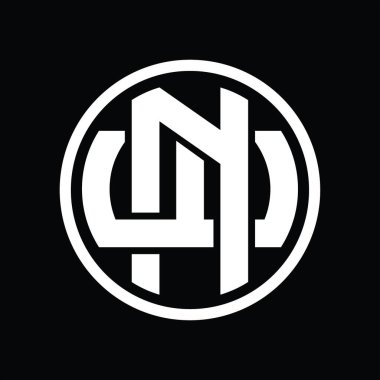 Üst üste binen stil vintage tasarım şablonuyla NW Logo monogramı