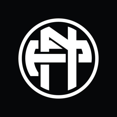 Üst üste binen stil vintage tasarım şablonuyla NP Logo monogramı