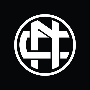 Üst üste binen stil vintage tasarım şablonuyla NC Logo monogramı