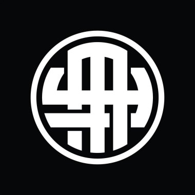 Üst üste binen stil vintage tasarım şablonuyla Logo monogramım