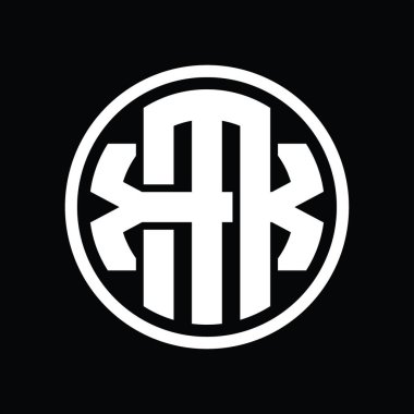 Üst üste binen stil vintage tasarım şablonuyla MX Logo monogramı