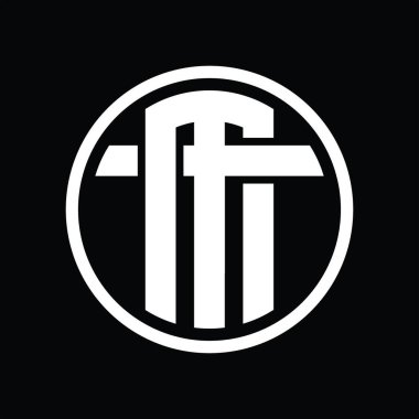 Üst üste binen stil vintage tasarım şablonuyla MT Logo monogramı