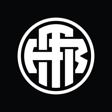 Üst üste binen stil vintage tasarım şablonuyla MR Logo monogramı