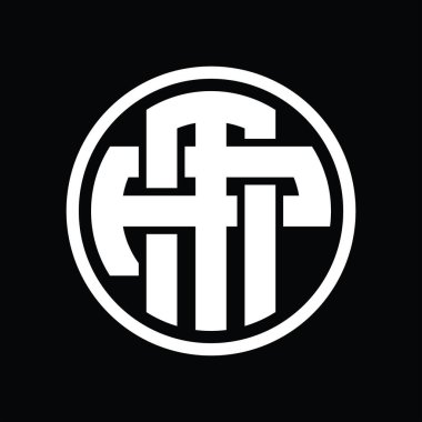 Üst üste binen stil vintage tasarım şablonuna sahip MP Logo monogramı