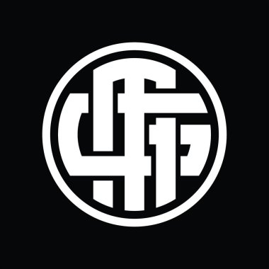 Üst üste binen stil vintage tasarım şablonuyla MG Logo monogramı