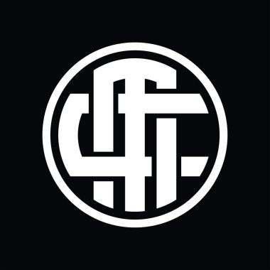 Üst üste binen stil vintage tasarım şablonuyla MC Logo monogramı