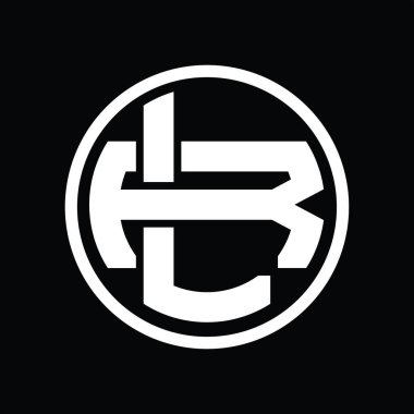 Üst üste binen stil vintage tasarım şablonuyla LR Logo monogramı