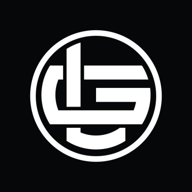 Üst üste binen stil vintage tasarım şablonuyla LG Logo monogramı