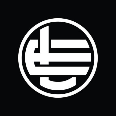 Üst üste binen stil vintage tasarım şablonu ile LE logo monogramı