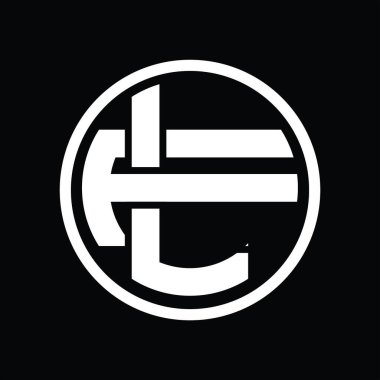 Üst üste binen stil vintage tasarım şablonuyla LF Logo monogramı