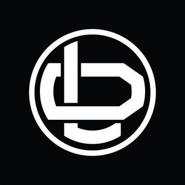 Üstüste binen stil vintage tasarım şablonuyla LD Logo monogramı