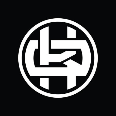 Üst üste binen stil vintage tasarım şablonu ile KQ Logo monogramı