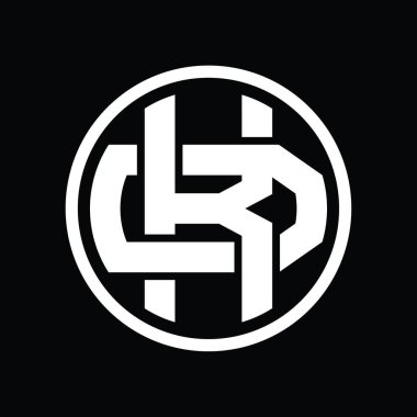 Üst üste binen stil vintage tasarım şablonuyla KD Logo monogramı