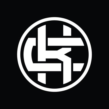 Üst üste binen stil vintage tasarım şablonu ile KC Logo monogramı