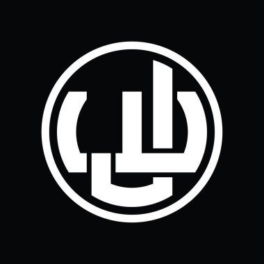 Üst üste binen stil vintage tasarım şablonuyla JW Logo monogramı