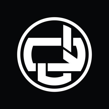 Üst üste binen stil vintage tasarım şablonuyla JQ Logo monogramı