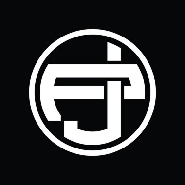 Üst üste binen stil vintage tasarım şablonuyla JP Logo monogramı