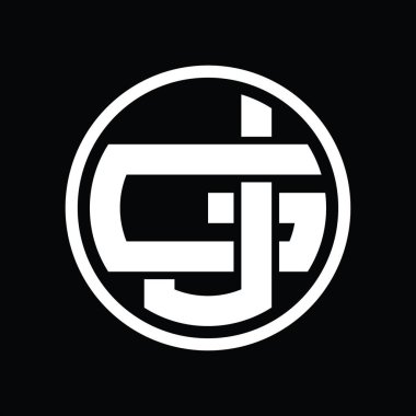 Üst üste binen stil vintage tasarım şablonu ile JG Logo monogramı