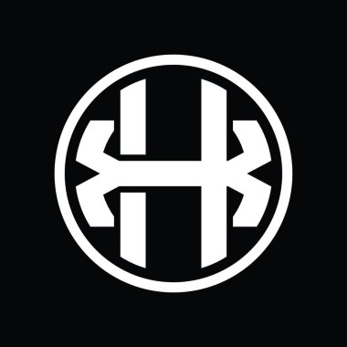 Üst üste binen stil vintage tasarım şablonuyla HX Logo monogramı