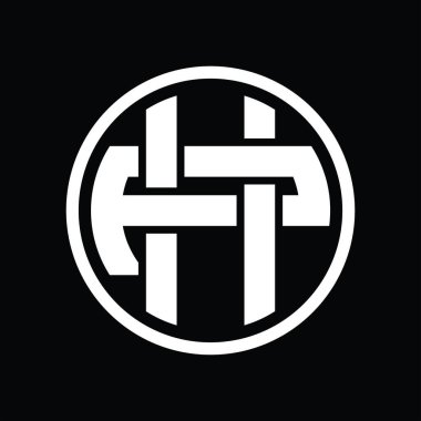 Üst üste binen stil vintage tasarım şablonuyla HP Logo monogramı