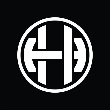 Üst üste binen stil vintage tasarım şablonu ile HH Logo monogramı