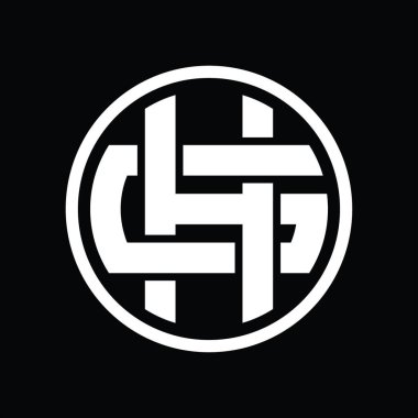 Üst üste binen stil vintage tasarım şablonuyla HG Logo monogramı