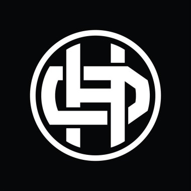 Üst üste binen stil vintage tasarım şablonuna sahip HD logo monogramı