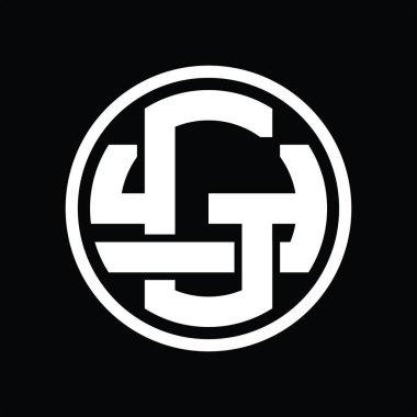 Üst üste binen stil vintage tasarım şablonuna sahip GY Logo monogramı