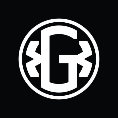 Üst üste binen stil vintage tasarım şablonuyla GX Logo monogramı
