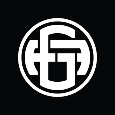 Üst üste binen stil vintage tasarım şablonu ile GA Logo monogramı