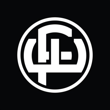 Üst üste binen stil vintage tasarım şablonu ile FW Logo monogramı