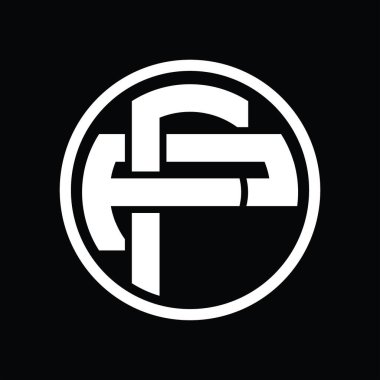 Üst üste binen stil vintage tasarım şablonuyla FP Logo monogramı