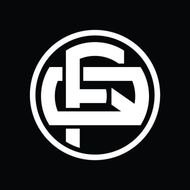 Üst üste binen stil vintage tasarım şablonuyla FQ Logo monogramı