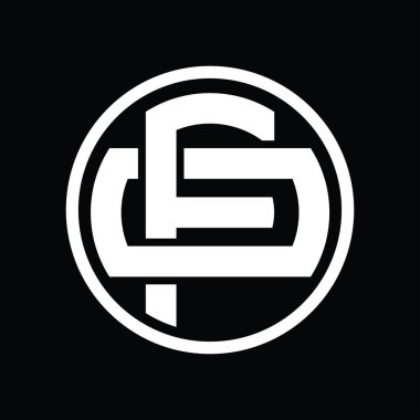 Üst üste binen stil vintage tasarım şablonuna sahip FO Logosu monogramı