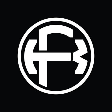 Üst üste binen stil vintage tasarım şablonu ile FK Logo monogramı