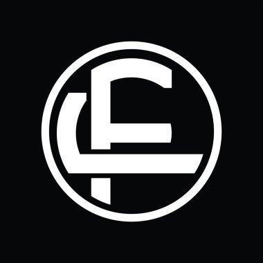 Üst üste binen stil vintage tasarım şablonu ile FL Logo monogramı