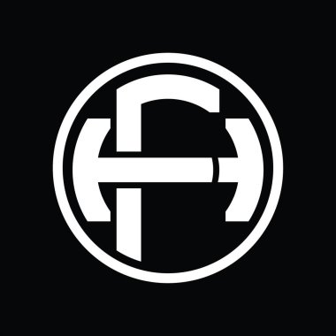 Üst üste binen stil vintage tasarım şablonu ile FH Logo monogramı