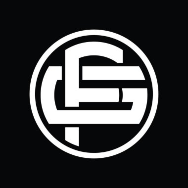 Üst üste binen stil vintage tasarım şablonu ile FG Logo monogramı