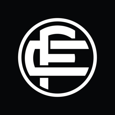Üst üste binen stil vintage tasarım şablonuyla FC Logo monogramı