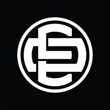 Üst üste binen stil vintage tasarım şablonuyla EO Logo monogramı