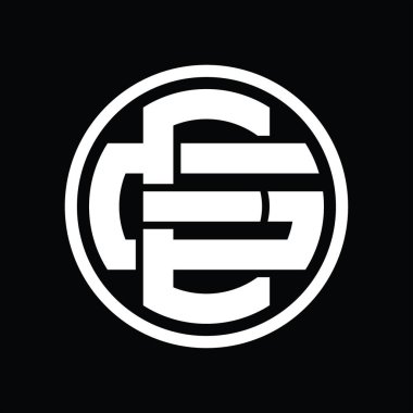 Üst üste binen stil vintage tasarım şablonuyla EG Logo monogramı