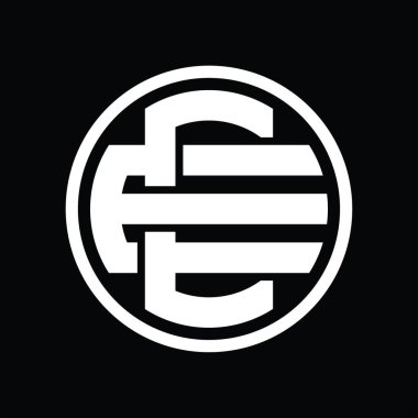 Üst üste binen stil vintage tasarım şablonuyla EE logo monogramı